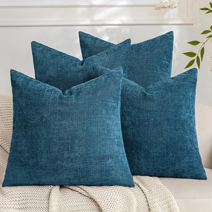 Set of 4 Soft Textured Decorative Throw Pillow Covers 20x20 Inch Cozy Farmhouse by Cozoomy