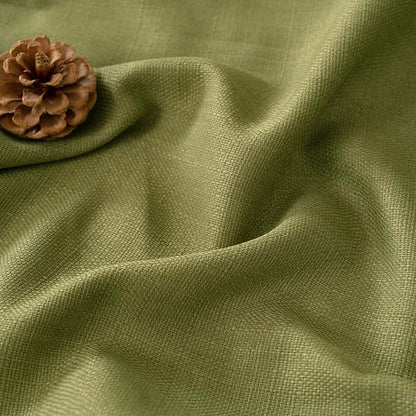 Moss Green Short Linen Curtains 45 inch - Image 3