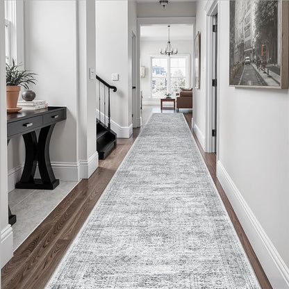 Soalmost Hallway Runner Rug 2'6" x 16' Washable Long Kitchen Rugs Grey | - Image 4