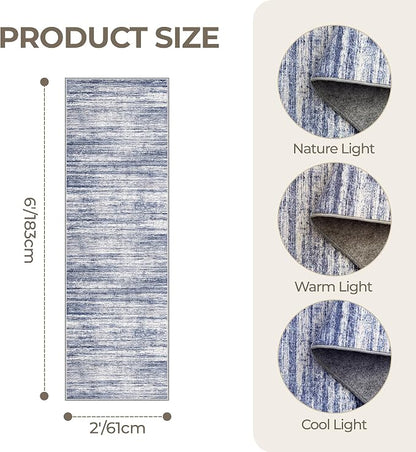2x6 Runner Rug Non Slip, Washable Hallway Runner Rug, Nursery Room, Soft Runner - Image 2