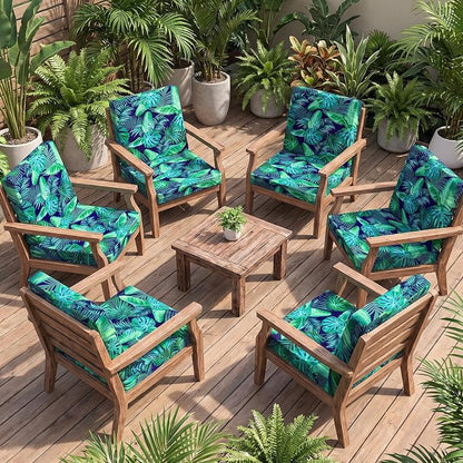 12Pcs Patio Cushion Covers Stretch Outdoor Furniture Protector Slipcovers | - Image 6