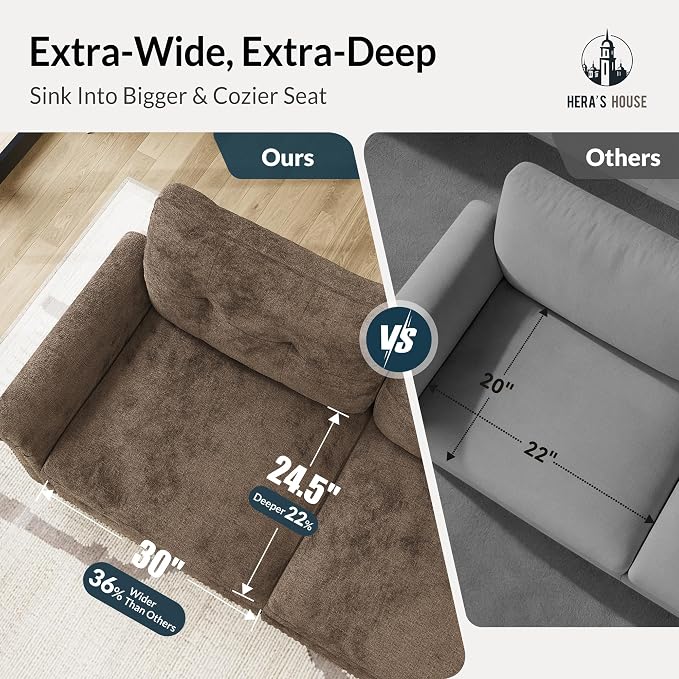HERA'S HOUSE 3 Pieces Modular Sectional Sofa Sets, Oversized Couch Set - Image 4