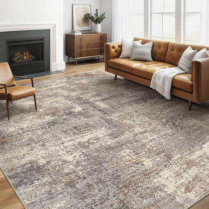 LOONGRUG 5x8 Area Rug Washable Neutral Modern Living Room Rugs Brown Black | by LOONGRUG