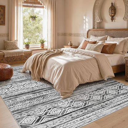 cotiled Boho 10x14 Area Rug for Living Room: Large Moroccan Washable Rug | - Image 5