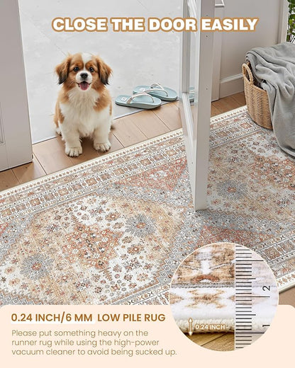 2x3 Entryway Rug Vintage Washable Rug Runner - Image 3