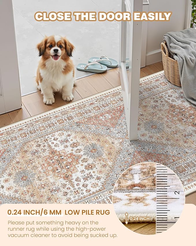 Washable Runner Rug 2.5x14, Long Kitchen Rugs Non-Slip, Soft Hallway Runner - Image 6