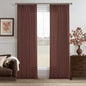 Linen Pleated Rust Brown Memory Trained Light Filtering Curtains 102 Inch | 102 by Twodrapes
