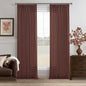 Pinch Pleated Rust Brown Linen Blend Semi Sheer Curtains 105 Inch Length | by Twodrapes