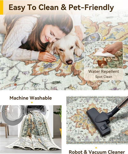 RELEANY Washable Area Rug, Square 10'x10', Water Repellent, Pet Friendly - Image 3