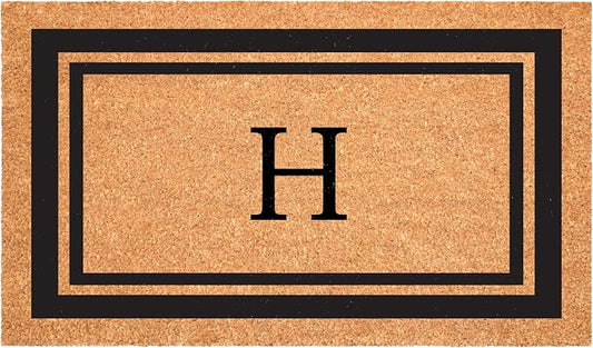 Calloway Mills 152961830H Black Border 18" x 30" Monogram Doormat by Callowaymills