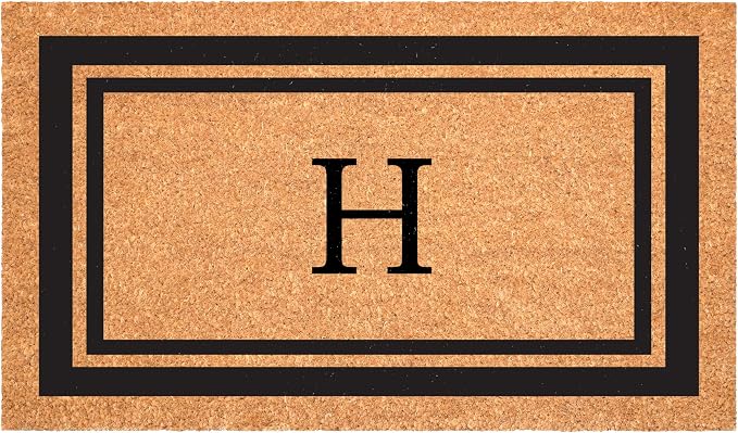 Calloway Mills 152962436H Black Border 24" x 36" Monogram Doormat by Callowaymills