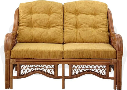 Malibu Lounge Loveseat Sofa Natural Rattan Wicker Handmade Design - Image 3