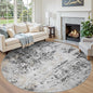 Round Rug 8ft Washable Rug for Dining Room Living Room Black Grey Gold | Modern by Aelenmu