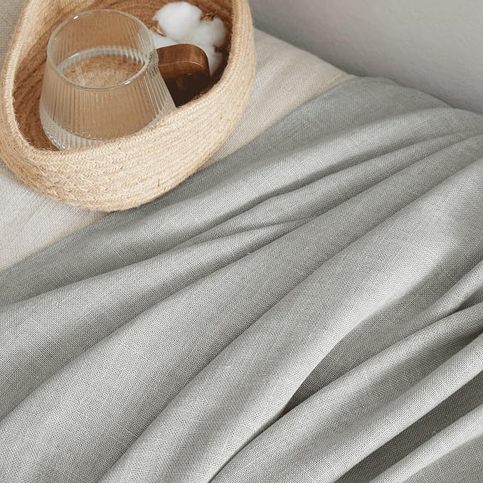 NICETOWN Linen Gray Curtains 84 inches Length 2 Panels Set, Rod Pocket & Back - Image 6