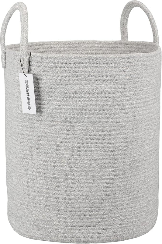 XUANGUO Cotton Rope Laundry Basket Hamper by XUANGUO