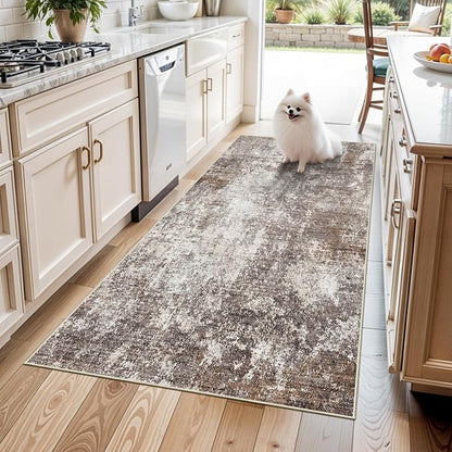 4x5 Washable Entryway Rug – Non-Slip Low Pile Throw Area Rug by BYYVOORugsforYourHome