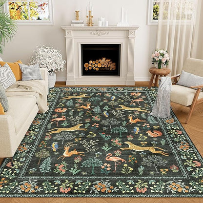 DUKINO 9x12 Area Rug for Living Room, Washable Animal Rug Non Slip, Non-Shedding by DUKINO