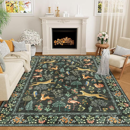 DUKINO 5x7 Area Rugs, Washable Animal Rug by DUKINO