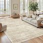 Soalmost 7x9 Area Rug for Living Room Washable Rugs Non-Slip Beige | Low-Pile by Soalmost