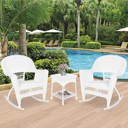 Jeco 3 Piece Rocker Wicker Chair Set - Image 2