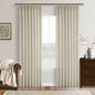 Thick Linen 86 Inches Long Semi Sheer Beige Pinch Pleated Curtains 2 Panels | by Twodrapes