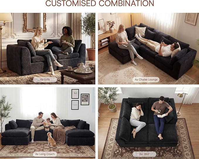 GRUSIGN 141'' Oversized Boneless Cloud Couch - Image 3