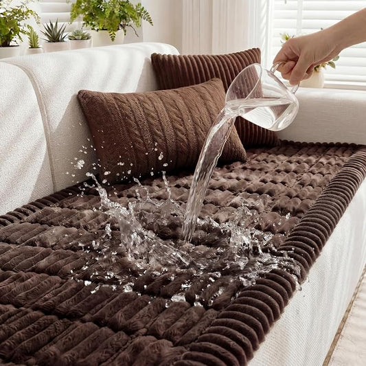 Fixwal Waterproof Flannel Dog Couch Cover, 27.6" x 70.9", Dark Brown | by Fixwal