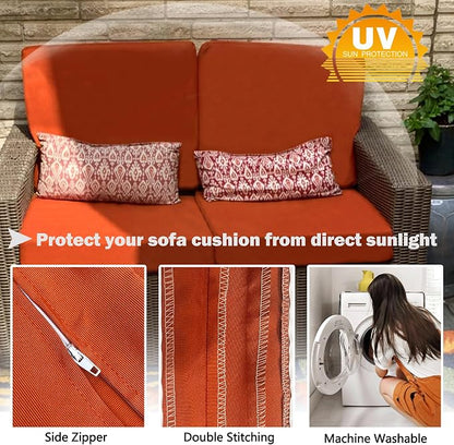 Sqodok Outdoor Cushion Covers 24x24 inch, Wicker Chair - Image 4
