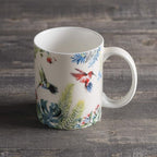 Maison d' Hermine Coffee Mug with Handles Fine Bone China Mugs Pack of One Tea Cups for Hot Beverages Cappuccino Latte Home Restaurant Office Perfect for Gift (Tropiques - Colibris, 15 Ounce)