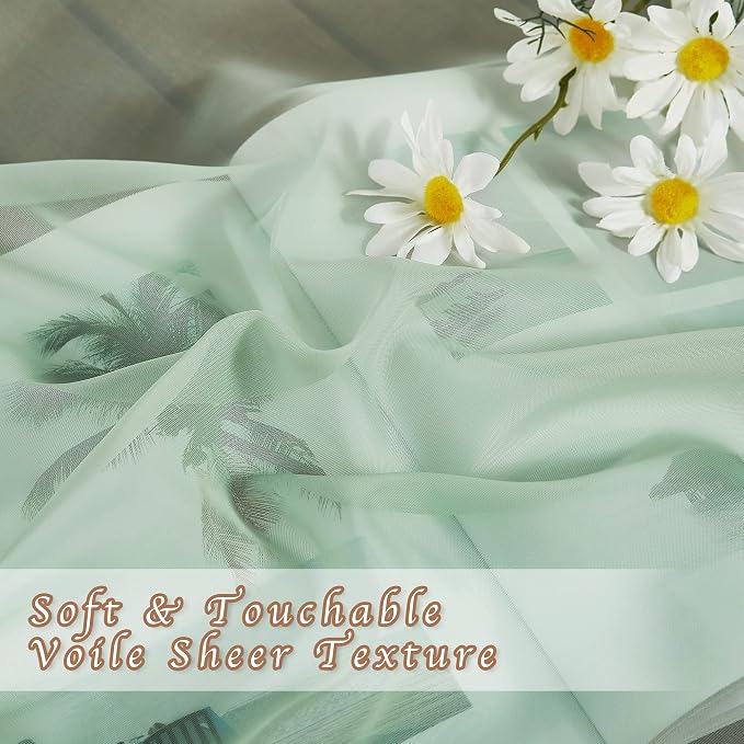 NICETOWN Sheer Sage Green Curtains - Image 4