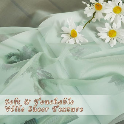 NICETOWN Sheer Sage Green Curtains - Image 4