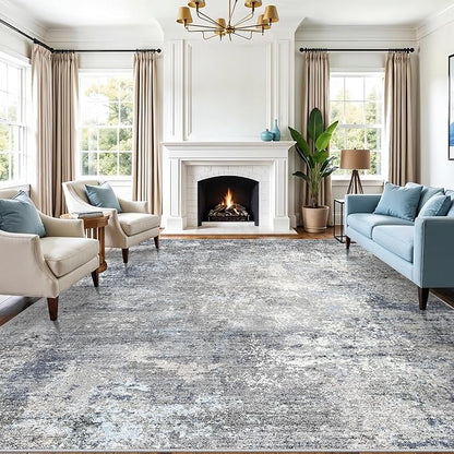 12x14 Living Room Area Rug – Washable Non-Slip Soft Large Room Rugs by BYYVOORugsforYourHome