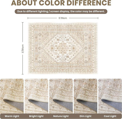 2x3 Rug Non Slip, Small Washable Entryway Rug, Runner - Image 2