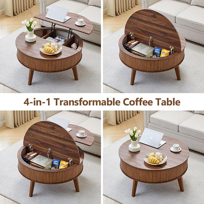 Round Lift Top Coffee Table - Image 4