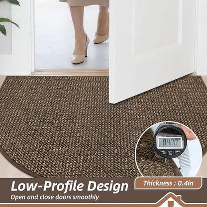 BEQHAUSE Dirt Trapper Door Mat 26" x 40" Half Circle Non Slip Rugs, Absorbent - Image 5