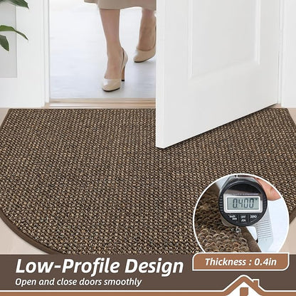BEQHAUSE Dirt Trapper Door Mat 32" x 48" Half Circle Non Slip Rugs, Absorbent - Image 5
