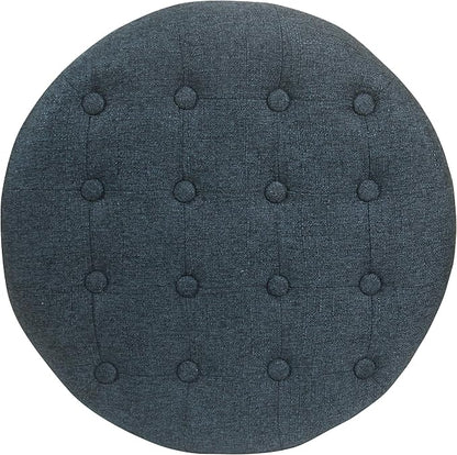 HomePop by Kinfine Fabric Upholstered Round Storage Ottoman - Image 5