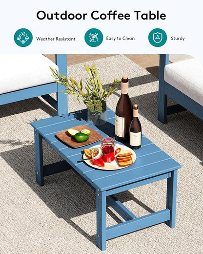 SERWALL 4 Pieces HDPE Outdoor Sofa Set - Image 6