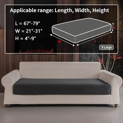 OHSIO Couch Cushion Covers for Sectional Sofa, Stretch Soft Sofa Slipcovers - Image 2