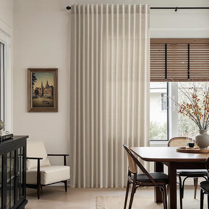 Living Room Curtains 72 Inch Length Linen Blend Cobblestone Light Filtering - Image 8