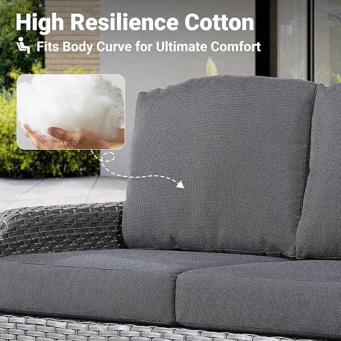 ovios 4-Piece Patio Furniture Set, Outdoor Wicker Sofa - Image 5