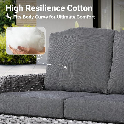 ovios 2-Piece Patio Furniture Set, Outdoor Wicker Sofa - Image 5