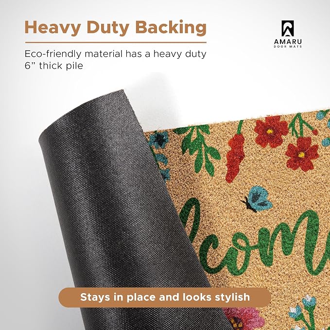 Coir Welcome Mat, 24 x 36 in | 100% Natural Coir, Anti-Shedding, Durable PVC - Image 6