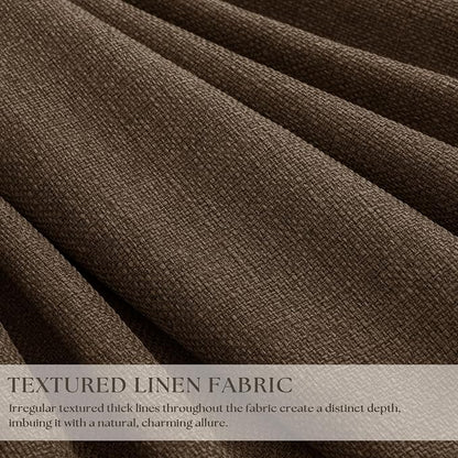 Dutch Cocoa 105 Inch Long Thick Linen Pinch Pleated 100% Blackout Curtains | - Image 2