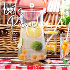 Simax Large Glass Pitcher With Spout, 2.5 Quart (80 Ounce) Borosilicate Glass Iced Tea Pitchers with Handle, Angled Cylinder Design, Glass Water Pitcher,