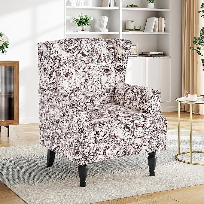 Pia Ricco High Back Floral Accent Chair by PiaRicco