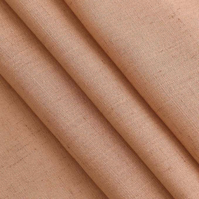 Peach Quartz Linen Curtains 108 Inch Length 2 Panel Set Back Tab Loop Pocket - Image 5