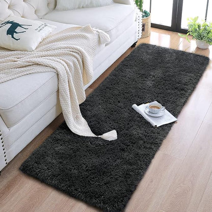 Chicrug Soft Runner Rugs for Bedroom Living Room Plush Fluffy Rug 2x8 | Shag - Image 2
