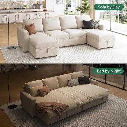 HONBAY Modular Sectional Sleeper Sofa Bed, Sectional Couch - Image 4