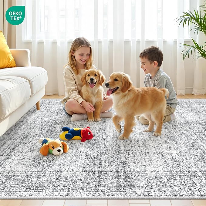 5x7 Area Rugs for Living Room, Large Washable Rug, Dining Room, Low Pile - Image 9